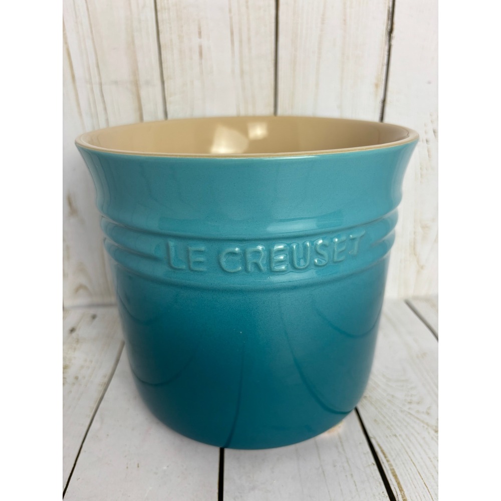 NEW Le Creuset Caribbean Blue Stoneware Utensil Crock 2.3 L/2.75 QT